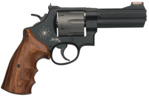 Smith & Wesson 163414 Model 329 Personal Defense 44 Rem Mag  44 S&W Spl 4.13″ Black Stainless Steel Barrel  6rd Titanium Cylinder  Black Scandium Alloy N-Frame  HiViz Light Gathering Red Front Sight Includes Synthetic Grip  Internal Lock