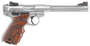 Ruger 40160 Mark IV Hunter 22 LR 10+1 6.88" Satin Stainless Fluted Bull Barrel  Satin Stainless Steel Frame  Drilled & Tapped Receiver  Target Laminate w/Finger Groove Grip  Right Hand