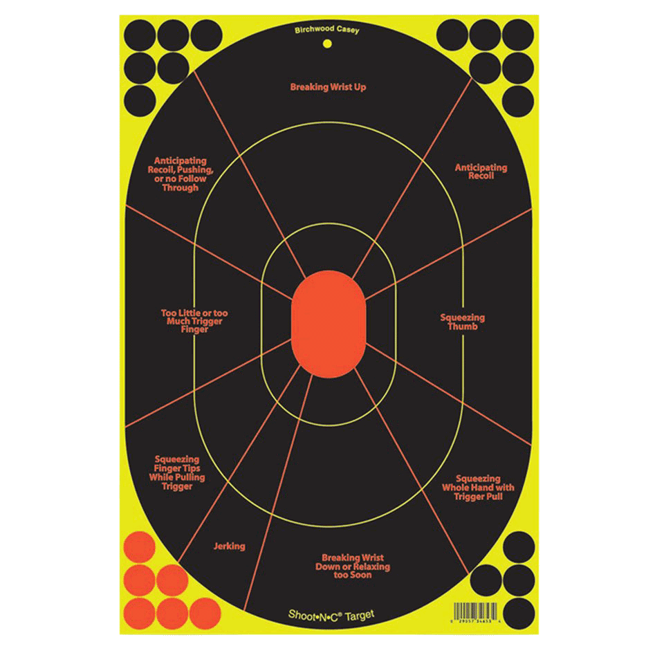 Birchwood Casey 34655 Shoot-N-C Reactive Target Self-Adhesive Paper Handgun Multi Color Silhouette Includes Pasters 5 Pack Birchwood Casey 34655 Shoot-N-C Reactive Target Self-Adhesive Paper Handgun Multi Color Silhouette Includes Pasters 5 Pack