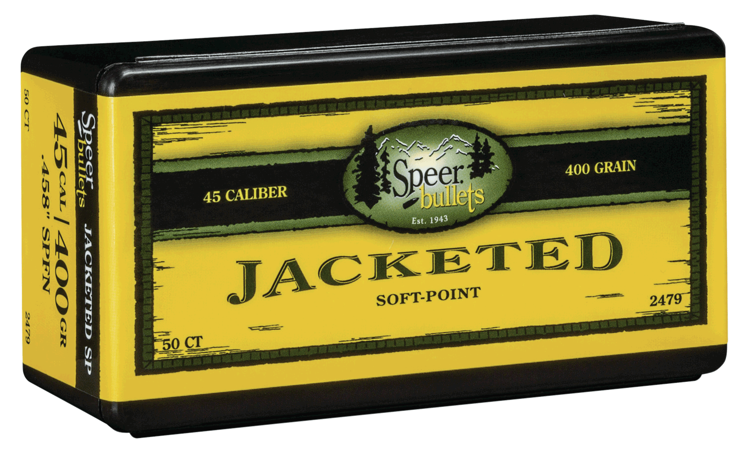 Speer 2479 Hot-Cor 45 Cal .458 400 gr Soft Point Flat Nose 50rd Box/ 5 Case Speer 2479 Hot-Cor 45 Cal .458 400 gr Soft Point Flat Nose 50rd Box/ 5 Case