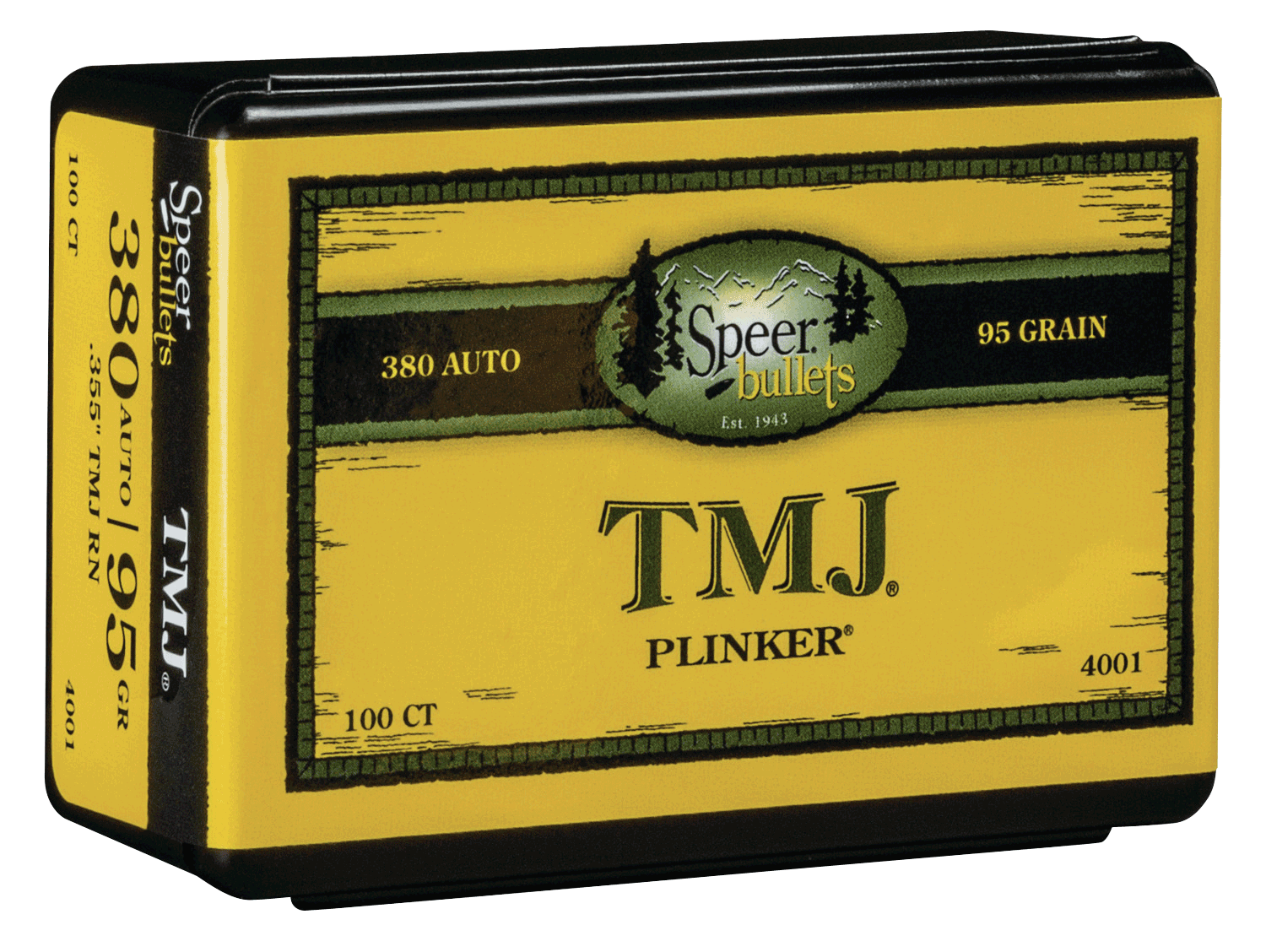 Speer 4001 TMJ 380 ACP .355 95 gr Total Metal Jacket 100rd Box/ 5 Case Speer 4001 TMJ 380 ACP .355 95 gr Total Metal Jacket 100rd Box/ 5 Case