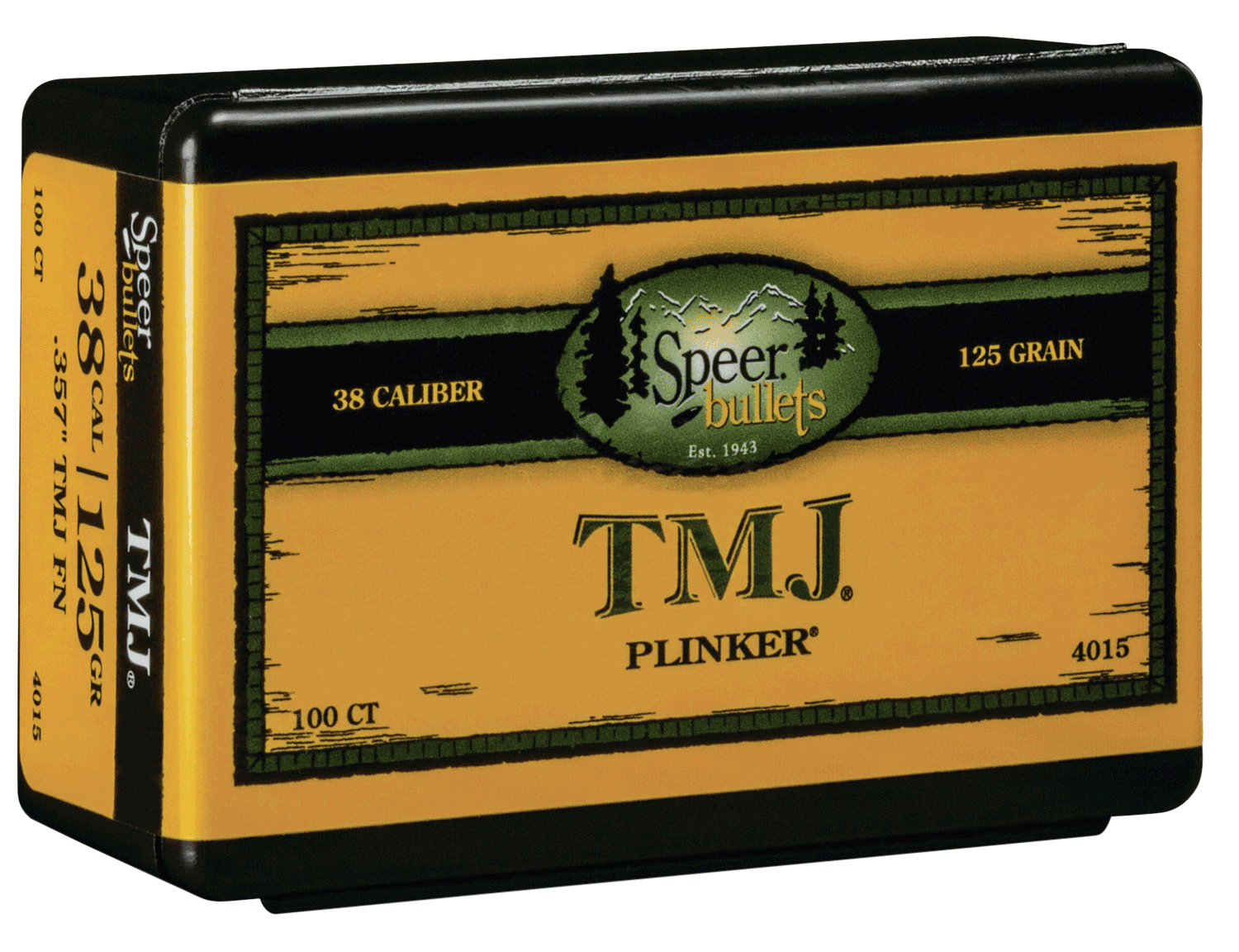 Speer 4015 Handgun 38 Cal .357 125 gr Total Metal Jacket 100rd Box/ 5 Case Speer 4015 Handgun 38 Cal .357 125 gr Total Metal Jacket 100rd Box/ 5 Case