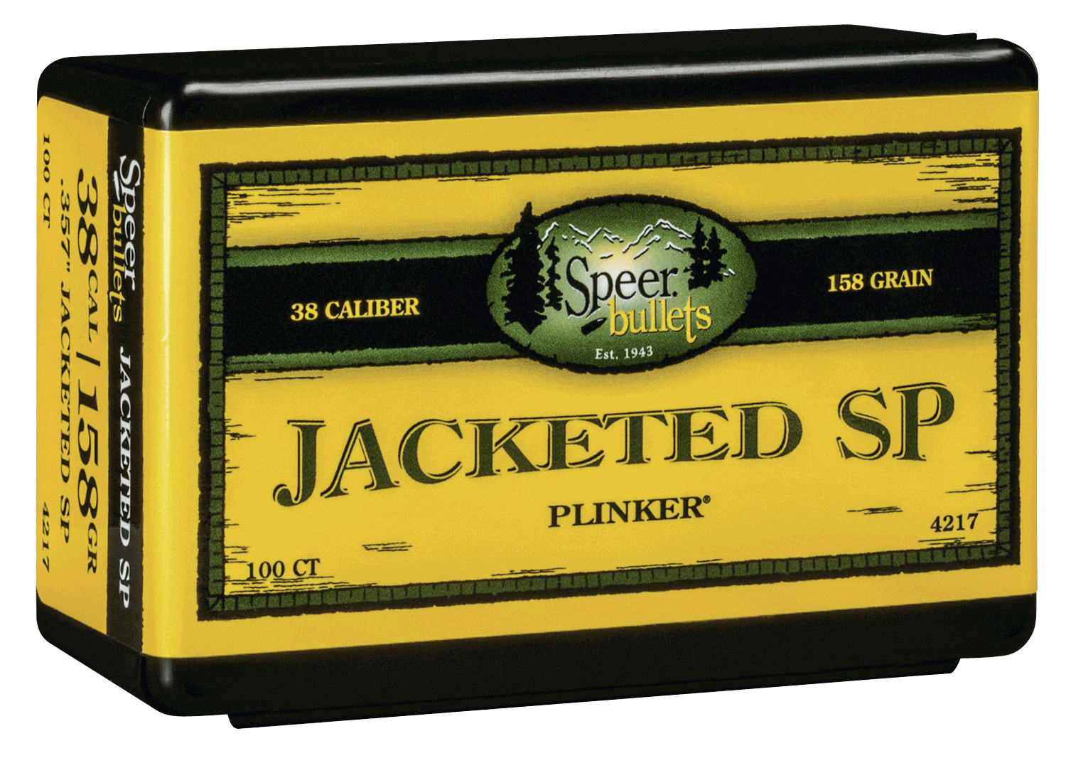 Speer 4217 Handgun 38 Cal .357 158 gr Jacketed Soft Point 100rd Box/ 5 Case Speer 4217 Handgun 38 Cal .357 158 gr Jacketed Soft Point 100rd Box/ 5 Case