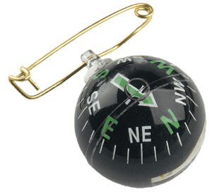 Allen 484 Compass  Black Pin On 1.50″ Long Small Includes Safety Pin