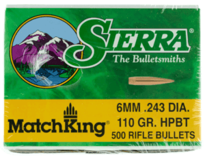 Sierra 1575C MatchKing 6mm .243 110 gr Hollow Point Boat Tail/ 500rd Box Sierra 1575C MatchKing 6mm .243 110 gr Hollow Point Boat Tail/ 500rd Box