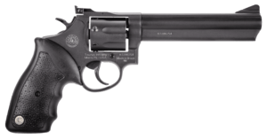 Taurus 2660061 66  38 Special +P or 357 Mag 7 Shot 6″ Barrel  Overall Matte Black Oxide Finish Steel  Finger Grooved Black Rubber Grip  Adjustable Rear Sight
