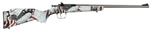 Crickett KSA3168 Youth  22 LR 1rd 16.12″ Stainless Steel Barrel  Fixed Front/Adjustable Rear Peep Sights  American Flag/Amendment Synthetic Stock w/11.5″ LOP  Rebounding Firing Pin Safety