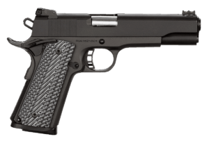 Rock Island 51486 Rock Ultra FS 45 ACP Caliber with 5″ Barrel  8+1 Capacity  Overall Black Parkerized Finish Steel  Beavertail Frame  Serrated Slide & Black/Gray G10 Grip
