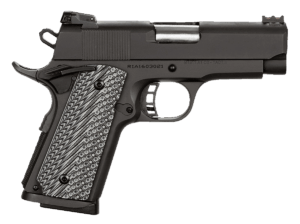 Rock Island 51479 Rock Ultra CS 45 ACP Caliber with 3.50″ Barrel  7+1 Capacity  Overall Black Parkerized Finish Steel  Beavertail Frame  Serrated Slide & Black/Gray G10 Grip