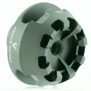 Strike Industries CCCOMP308 Cookie Cutter Comp Black Matte Steel with 5/8″-24 tpi Threads  1.57″ OAL & 0.26″ Inside/2.14″ Outside Diameter for 308 Win  7.62x51mm NATO AR-Platform