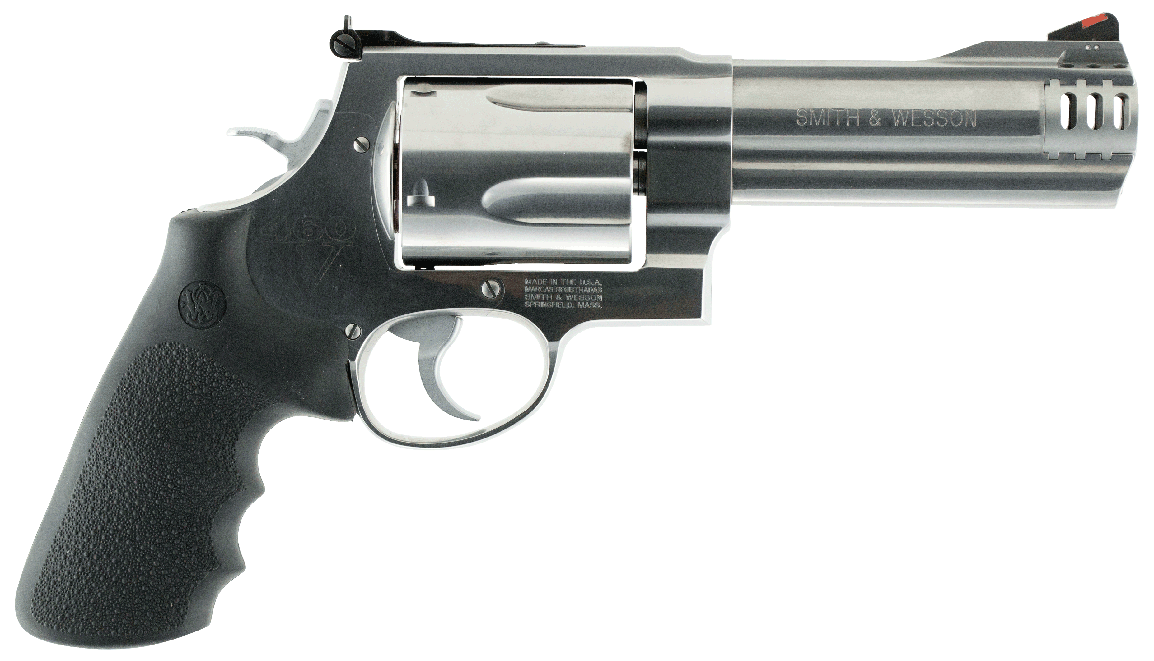 Smith & Wesson 163465 Model 460 XVR 460 S&W Mag 5″ Stainless Steel Barrel & 5rd Cylinder Satin Stainless Steel X-Frame Includes Two Rear Sights & Two Muzzle Brakes Smith & Wesson 163465 Model 460 XVR 460 S&W Mag 5″ Stainless Steel Barrel & 5rd Cylinder Satin Stainless Steel X-Frame Includes Two Rear Sights & Two Muzzle Brakes