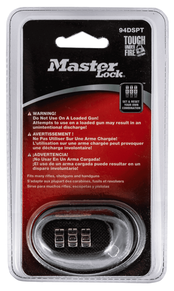 Master Lock 94DSPT Trigger Guard Lock Resettable Open With Combination Gray Steel/Zinc Firearm Fit- Handgun/Rifle/Shotgun Master Lock 94DSPT Trigger Guard Lock Resettable Open With Combination Gray Steel/Zinc Firearm Fit- Handgun/Rifle/Shotgun