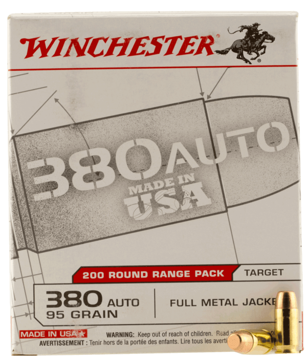 Winchester Ammo USA380W USA 380 ACP 95 gr Full Metal Jacket 200 Per Box/ 5 Case Winchester Ammo USA380W USA 380 ACP 95 gr Full Metal Jacket 200 Per Box/ 5 Case