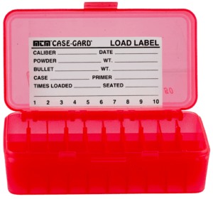 MTM Case-Gard P504429 Case-Gard P-50 Multi-Caliber Handgun Clear Red Polypropylene 50rd