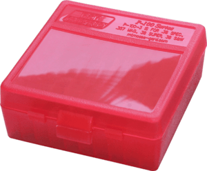 MTM Case-Gard P100329 Case-Gard P-100 Multi-Caliber Handgun Clear Red Polypropylene 100rd