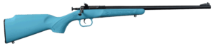 Crickett KSA2302 Youth  22 LR 1rd 16.12″ Blued Barrel & Receiver  Fixed Front/Adjustable Rear Peep Sights  Blue Synthetic Stock w/11.5″ LOP  Rebounding Firing Pin Safety