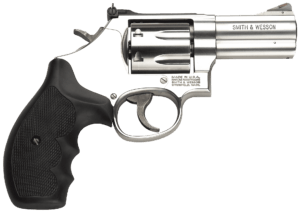 Smith & Wesson 164300 M686 Plus  L-Frame 38 S&W Spl +P/357 Mag 7rd  3″ Satin Stainless Steel Barrel  Cylinder & Frame  Black Finger Groove Grip