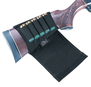 Uncle Mike’s 88492 Buttstock Shell Holder  made of Nylon with Black Finish   Flap & Sewn-On Elastic Loops Holds up to 5rds for Shotguns