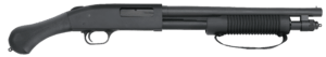 Mossberg 50657 590 Shockwave 20 Gauge 5+1 3″ 14.375″ Heavy Barrel  Blued Metal Finish  Dual Extractors  Drilled & Tapped Receiver  Corncob Forend w/Strap   Raptor Birdshead Grip Stock
