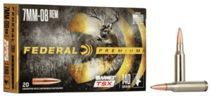 Federal P708C Premium  7mm-08Rem 140gr Barnes TSX 20rd Box