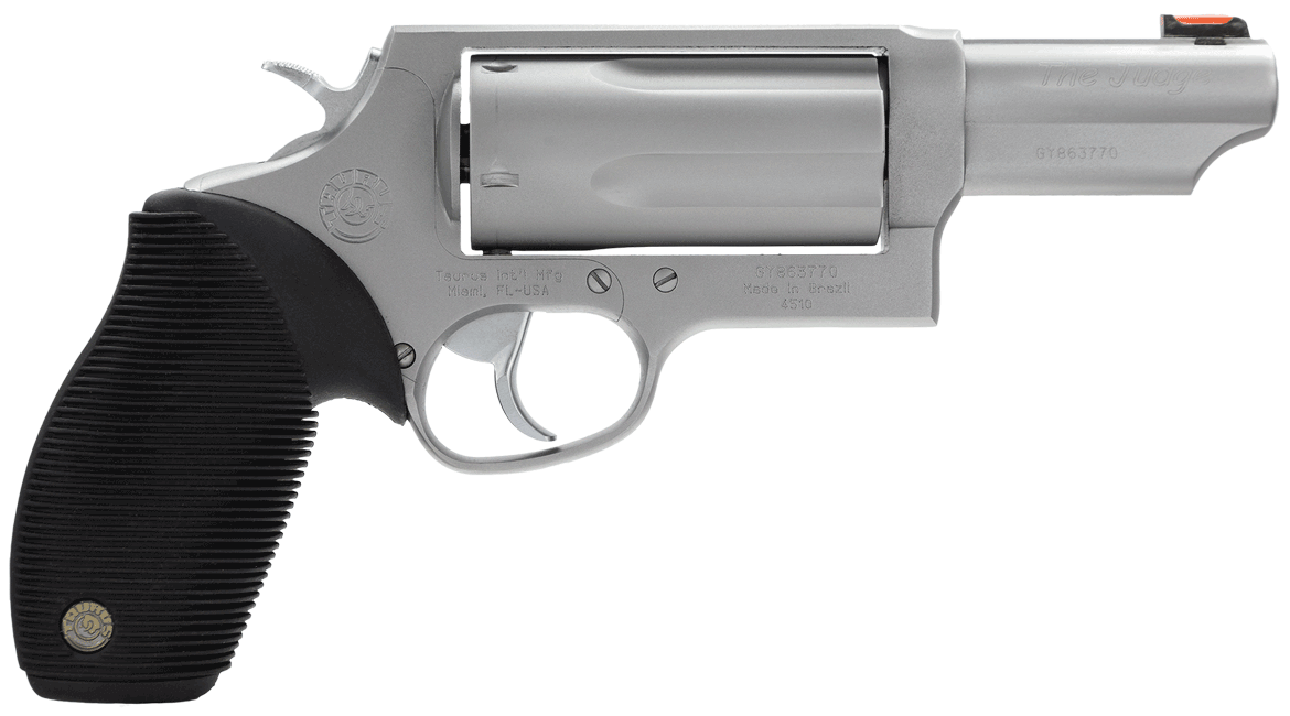 Taurus 2441039MAG Judge Magnum Compact 45 Colt (LC)/410 Mag 5rd 3" Matte Stainless Steel Barrel Cylinder & Frame Black Finger Groove Grip Exposed Hammer