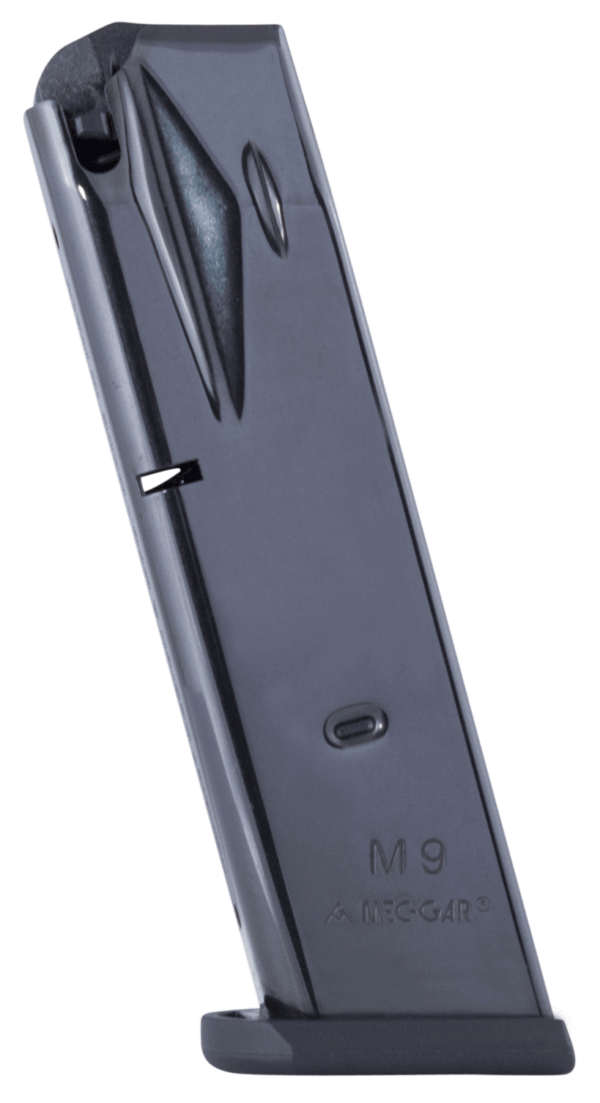 Mec-Gar MGPB9215B Standard  15rd Flush 9mm Luger Fits Beretta 92FS/M9/92G/92X Blued Carbon Steel