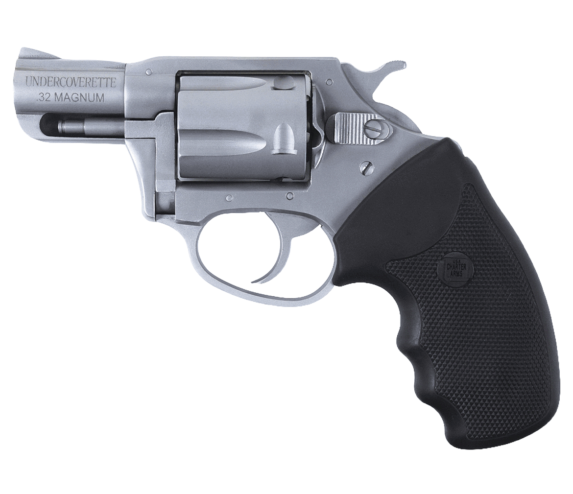 Charter Arms 73220 Undercoverette Small 32 H&R Mag 6 Shot 2″ Matte Stainless Steel Barrel & Cylinder Matte Stainless Aluminum Frame w/Black Finger Grooved Rubber Grip Exposed Hammer Charter Arms 73220 Undercoverette Small 32 H&R Mag 6 Shot 2″ Matte Stainless Steel Barrel & Cylinder Matte Stainless Aluminum Frame w/Black Finger Grooved Rubber Grip Exposed Hammer