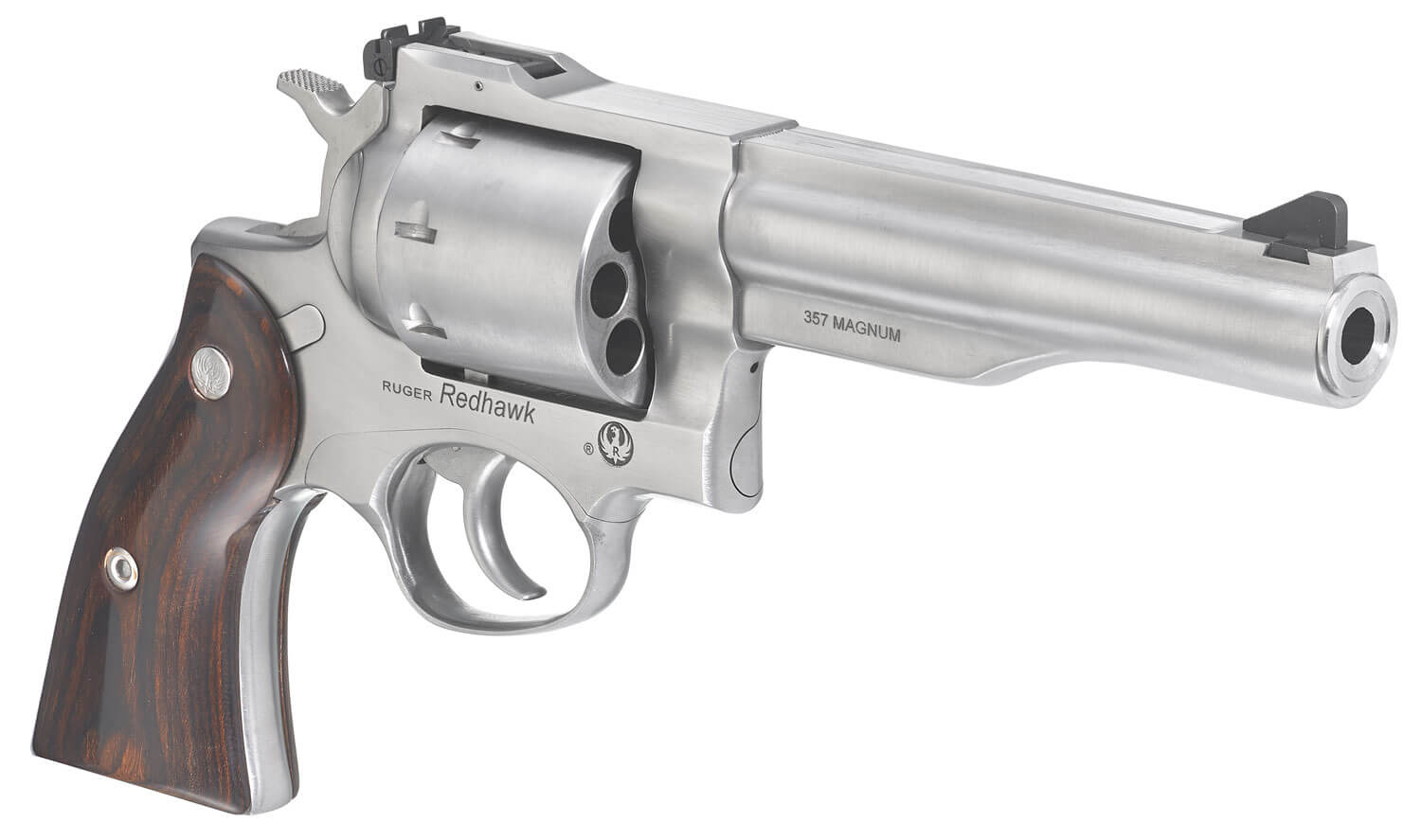 Ruger 5060 Redhawk 357 Mag 5.50″ Barrel 8rd Triple-Locking Cylinder Satin Stainless Steel Hardwood Grip Transfer Bar Safety Ruger 5060 Redhawk 357 Mag 5.50″ Barrel 8rd Triple-Locking Cylinder Satin Stainless Steel Hardwood Grip Transfer Bar Safety