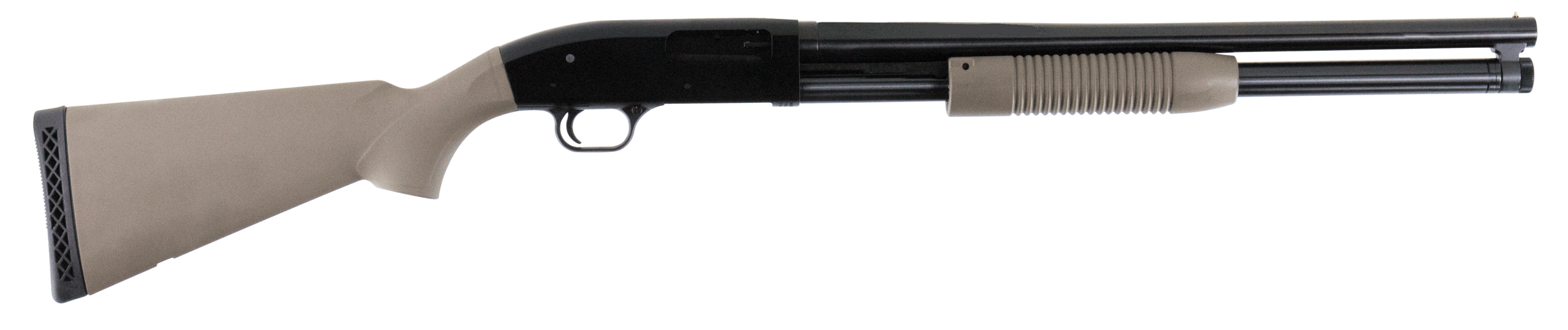 Maverick Arms 31048 88 Security 12 Gauge 3" 7+1 20" Blued Barrel w/Cylinder Bore Bead Sight Dual Extractors Anti-Jam Elevator Flat Dark Earth Synthetic Stock w/Ribbed Forearm 14.5" Fixed LOP Cross-Bolt Safety