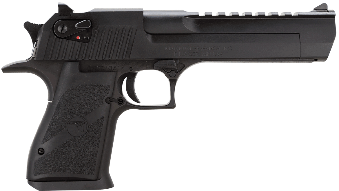 Magnum Research DE357 Desert Eagle Mark XIX 357 Mag 9+1 6" Black Carbon Steel w/Picatinny Rail Barrel Black Serrated Carbon Steel Slide & Frame w/Beavertail Black Rubber Grip Ambidextrous Safety Right Hand