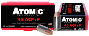 Atomic Ammunition 00433 Pistol Precision Craft 45ACP +P 230gr Bonded Match Hollow Point 50rd Box Atomic Ammunition 00433 Pistol Precision Craft 45ACP +P 230gr Bonded Match Hollow Point 50rd Box