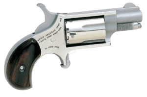 North American Arms 22LR Mini-Revolver *CA Compliant 22 LR 5 rd 1.13″ Barrel  Overall Stainless Steel Finish  Rosewood Birdshead Grip