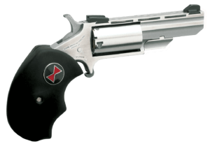 North American Arms BWL Black Widow  22 LR 5 Shot 2″ Barrel  Overall Stainless Steel Finish  Finger Grooved Black Rubber Grip  Fixed Sights