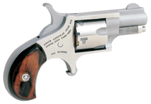 North American Arms 22S Mini-Revolver  22 Short 5rd 1.13″ Barrel  Overall Stainless Steel Finish  Rosewood Birdshead Grip