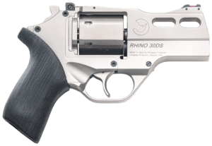 Chiappa Firearms 340290 Rhino 30DS Small Frame 357 Mag 6 Shot 3″ Nickel-Plated Steel Vent Rib Barrel & Cylinder Nickel-Plated Aluminum Frame Black Rubber Grip Concealed Hammer Chiappa Firearms 340290 Rhino 30DS Small Frame 357 Mag 6 Shot 3″ Nickel-Plated Steel Vent Rib Barrel & Cylinder Nickel-Plated Aluminum Frame Black Rubber Grip Concealed Hammer