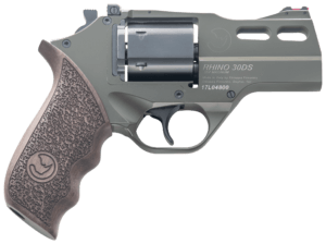 Chiappa Firearms CF340285 Rhino 30SAR *CA Compliant Small Frame 357 Mag 6 Shot  3″ Green Cerakote Steel Vent Rib Barrel  Blued Steel Cylinder  Green Cerakote Aluminum Frame  Walnut Grip  Exposed Hammer