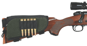 Allen 20550 Buttstock Shell Holder  w/Zippered Accessory Pouch Cordura 5rd Capacity Rifle Buttstock Mount