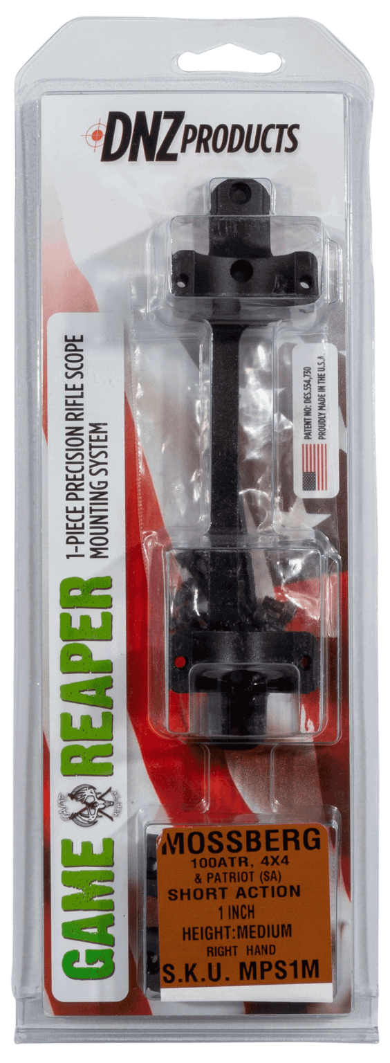 DNZ MPS1M Game Reaper-Mossberg Scope Mount/Ring Combo Matte Black 1″