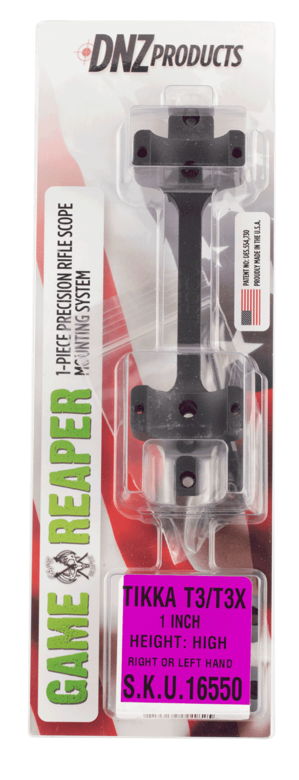 DNZ 16550 Game Reaper-Tikka Scope Mount/Ring Combo Matte Black 1″