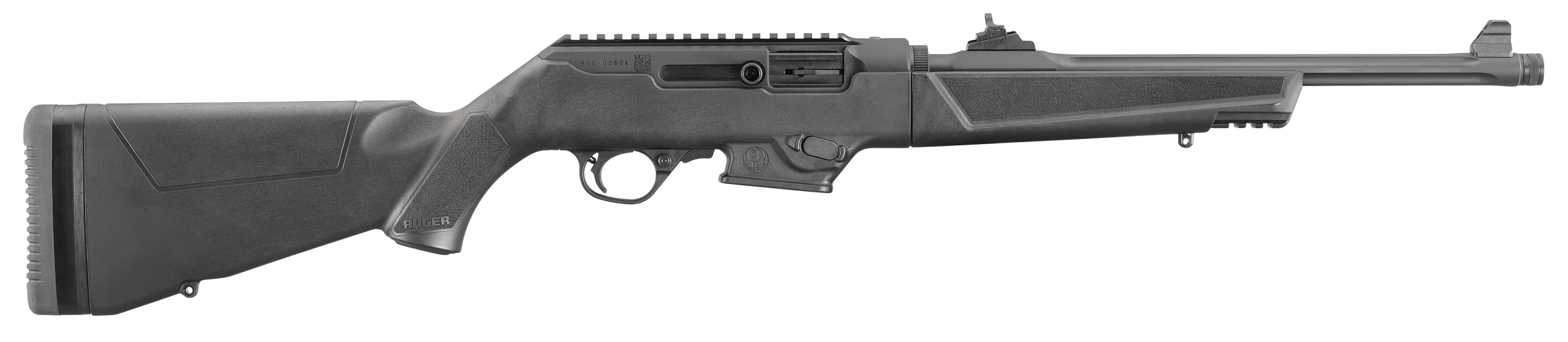 Ruger 19100 PC Carbine 9mm Luger 17+1 16.12" Threaded/Fluted Barrel Type III Hard Coat Anodized Aluminum Alloy Receiver Synthetic Stock Optics Ready