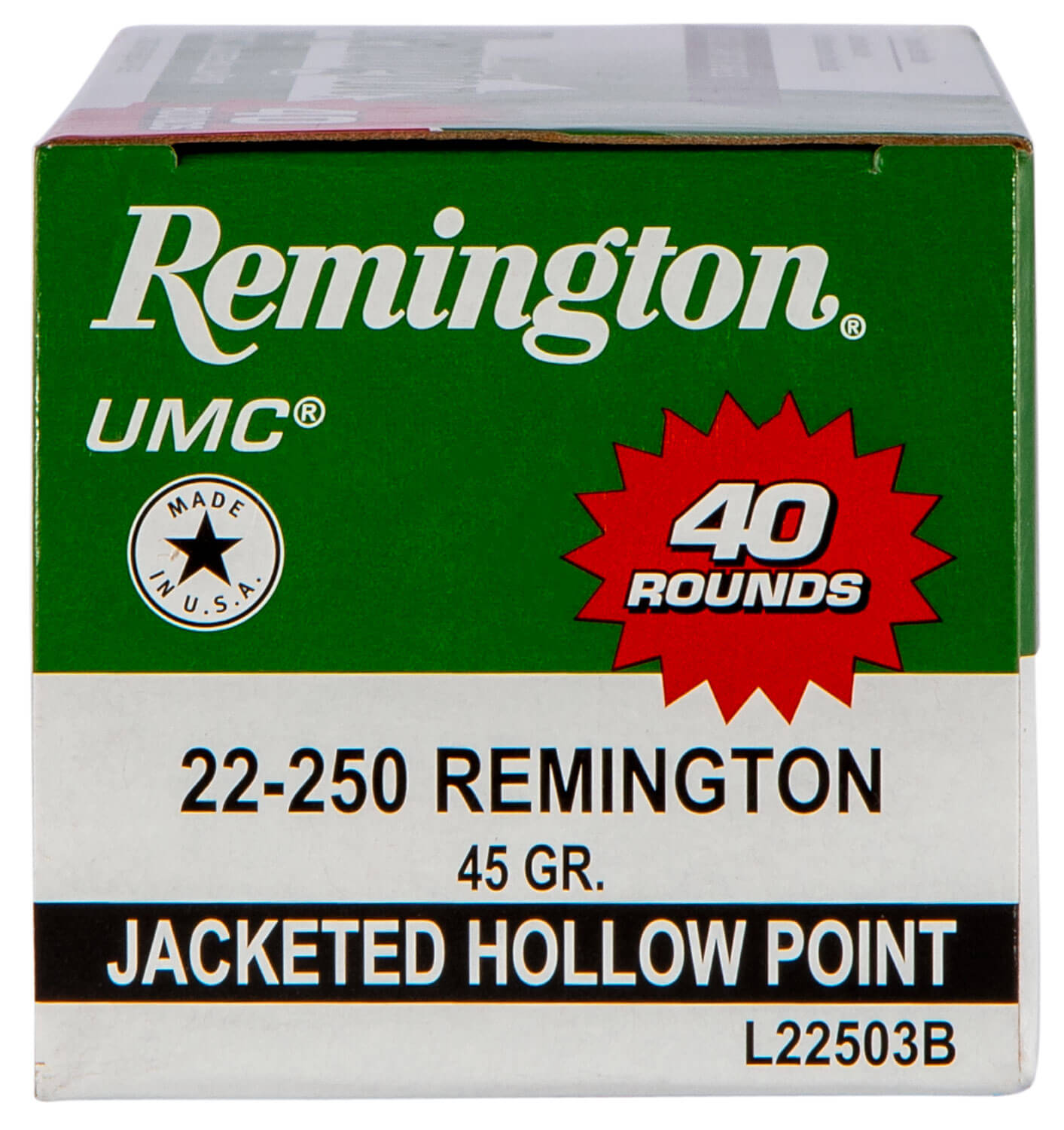 Remington Ammunition 23769 UMC Value Pack 22-250 Rem 45 gr Jacket Hollow Point 40 Per Box/ 10 Cs Remington Ammunition 23769 UMC Value Pack 22-250 Rem 45 gr Jacket Hollow Point 40 Per Box/ 10 Cs