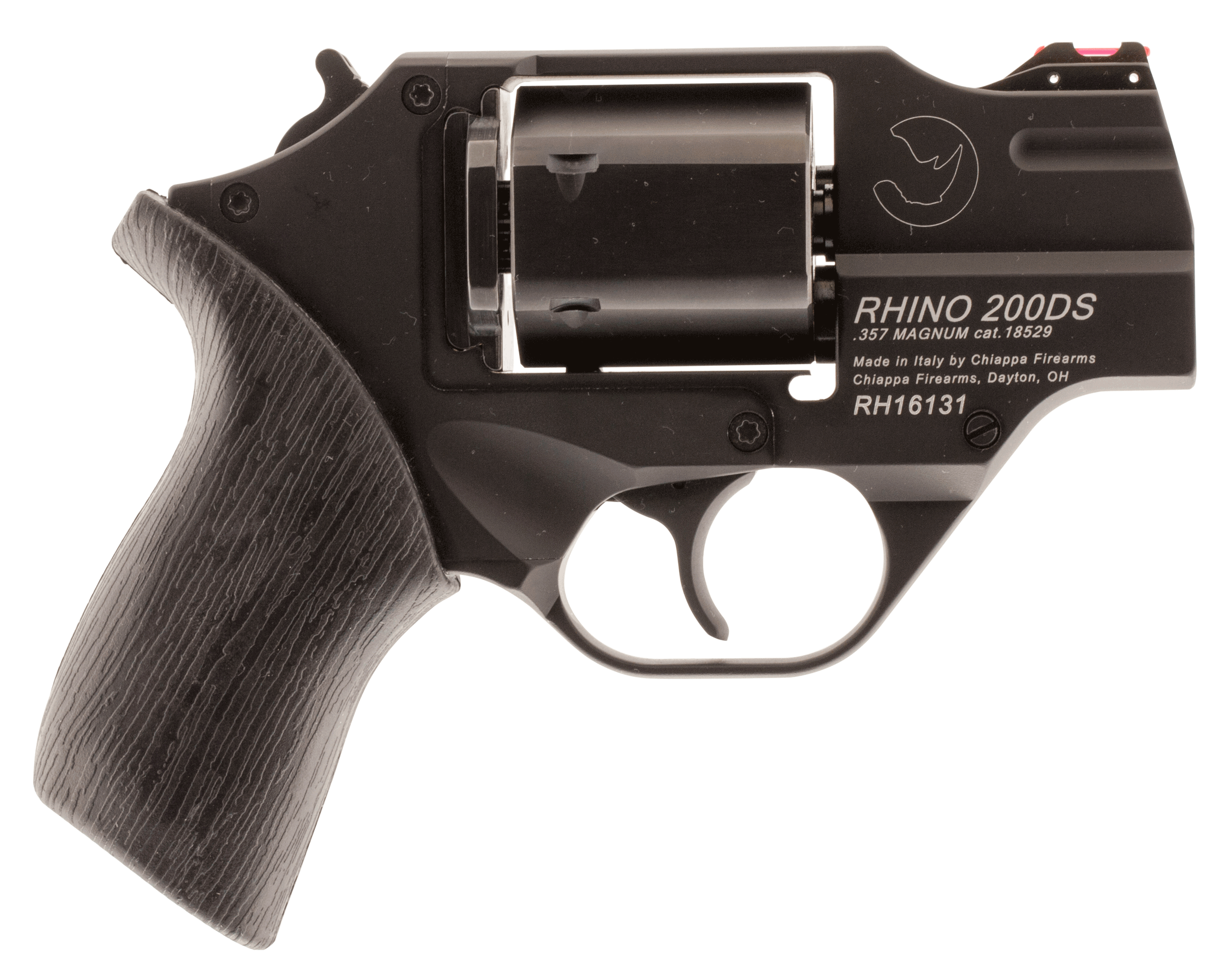 Chiappa Firearms CF340216 Rhino 200DS Small Frame 357 Mag 6 Shot 2″ Black Anodized Steel Barrel Blued Steel Cylinder Black Anodized Aluminum Frame Black Rubber Grip Concealed Hammer Chiappa Firearms CF340216 Rhino 200DS Small Frame 357 Mag 6 Shot 2″ Black Anodized Steel Barrel Blued Steel Cylinder Black Anodized Aluminum Frame Black Rubber Grip Concealed Hammer