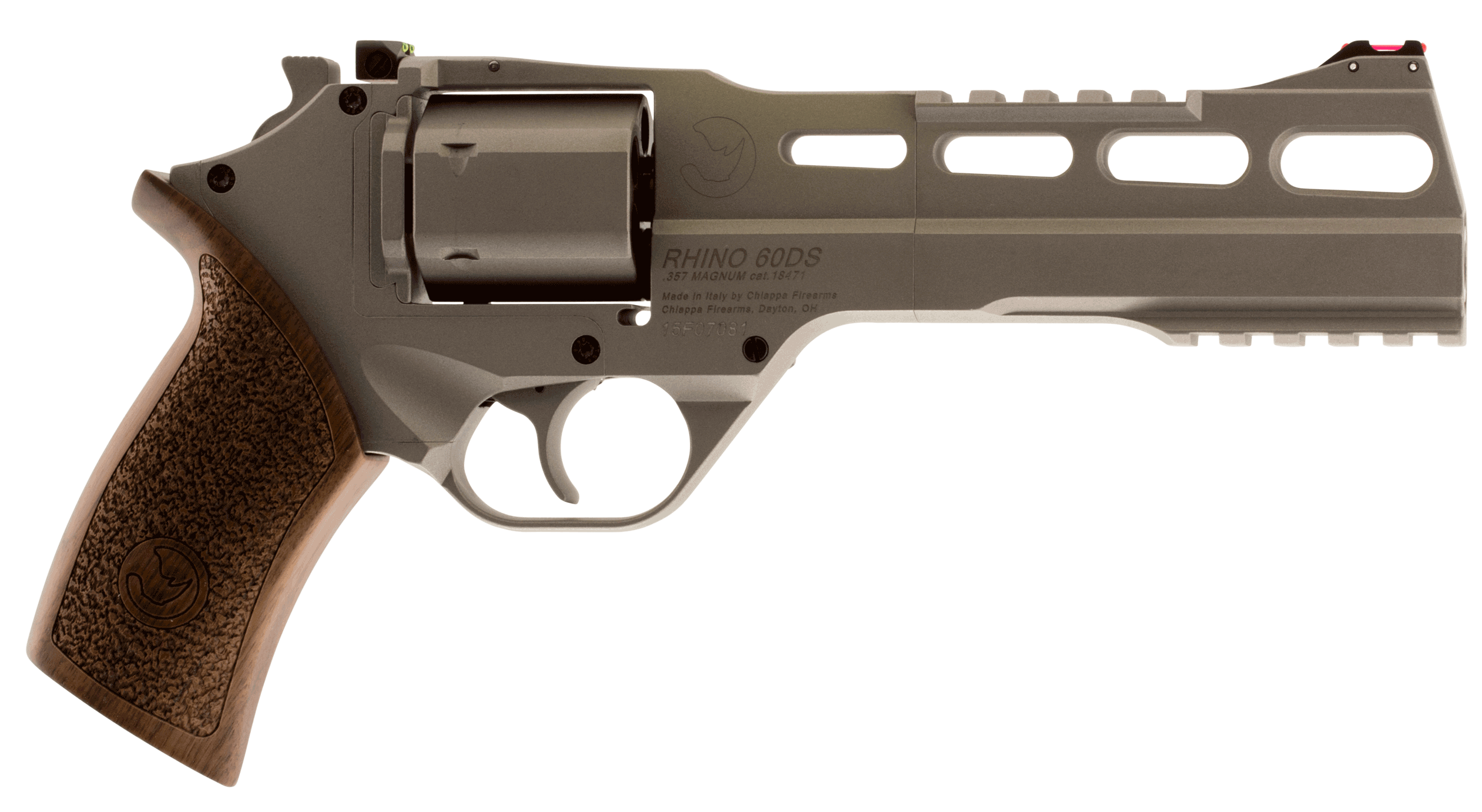 Chiappa Firearms CF340249 Rhino 60SAR *CA Compliant Medium Frame 357 Mag 6 Shot 6″ Nickel-Plated Steel Vent Rib Barrel & Cylinder Nickel-Plated Aluminum Frame w/Picatinny Rail Walnut Grip Concealed Hammer Chiappa Firearms CF340249 Rhino 60SAR *CA Compliant Medium Frame 357 Mag 6 Shot 6″ Nickel-Plated Steel Vent Rib Barrel & Cylinder Nickel-Plated Aluminum Frame w/Picatinny Rail Walnut Grip Concealed Hammer