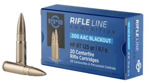 PPU PP300BH Standard Rifle  300 Blackout 125 gr Hollow Point Boat Tail 20rd Box
