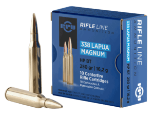PPU PP338H Standard Rifle  338 Lapua Mag 250 gr Hollow Point Boat Tail 10rd Box