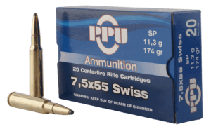 PPU PP7SS Metric Rifle  7.5x55mm Swiss 174 gr Soft Point 20rd Box