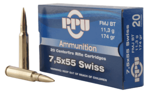 PPU PP7SF Metric Rifle  7.5x55mm Swiss 174 gr Full Metal Jacket Boat Tail 20rd Box