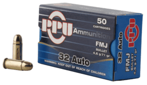 PPU PPH32AF Handgun  32 ACP 71 gr Full Metal Jacket 50rd Box