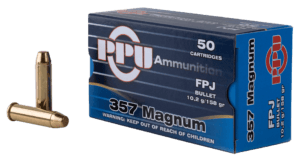PPU PPH357MF Handgun  357 Mag 158 gr Flat Point Jacketed 50rd Box