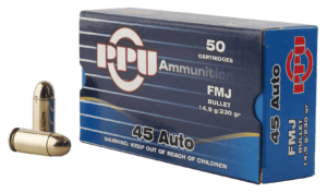 PPU PPH45F Handgun  45 ACP 230 gr Full Metal Jacket 50rd Box